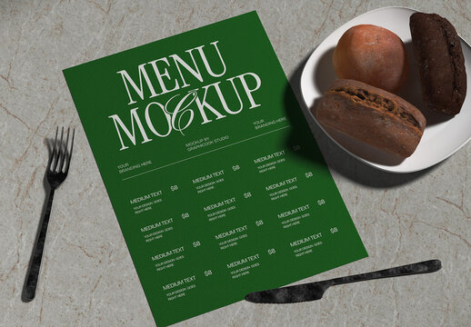 Food Menu Bakery Mockup