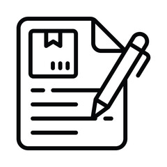 Under Writing Vector outline icon. Eps10 file 