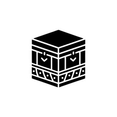 creative details Outline silhouette Kaaba icon vector illustration