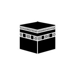 creative details Outline silhouette Kaaba icon vector illustration