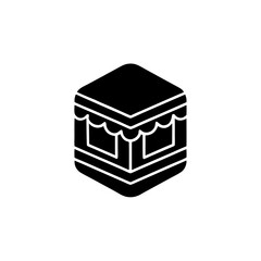 creative details Outline silhouette Kaaba icon vector illustration