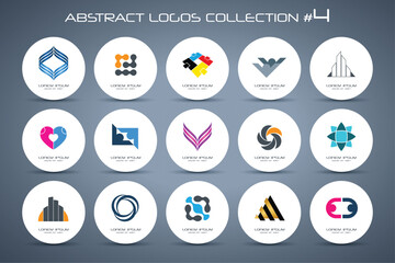 set of icons for web, abstract logos collection,