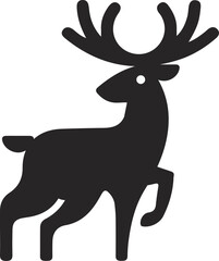 Silhouette Deer Logo Design – Elegant Reindeer Icon Vector Art