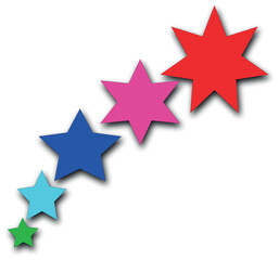 Stars rating icon, four color star rating illustration vector