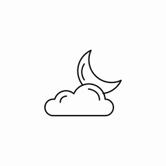 moon cloudy night icon sign vector
