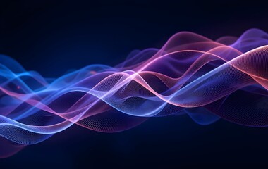 Abstract Tech Waveform Background in Deep Blue and Purple Gradient
