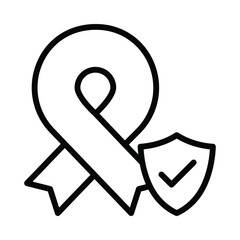 Cancer Insurance Vector outline icon. Eps10 file 