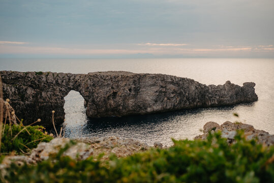 Pont d'en Gil Rock Arch at Dusk, Menorca, Spain