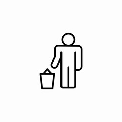 person trash icon sign vector