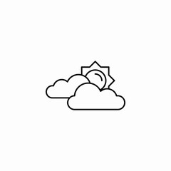 sun cloudy day icon sign vector
