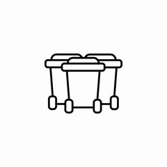 three bins icon sign vector