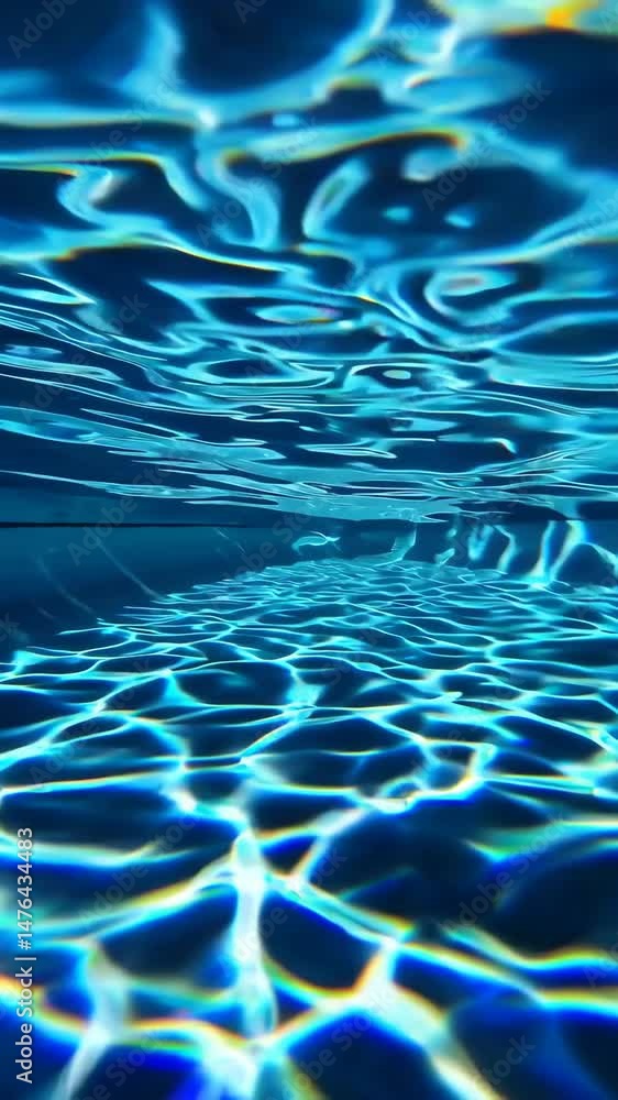 Aufkleber mesmerizing underwater light patterns in a serene swimming pool environment
