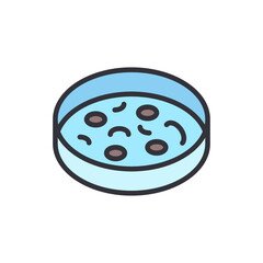 Petri Dish Displaying Cultured Microorganisms For Scientific Research