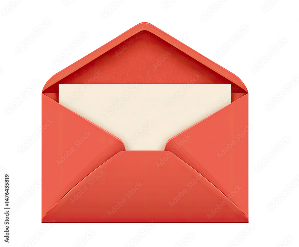 Poster open red envelope with blank note on transparent background. open red envelope png, open red envelop