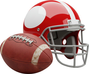 Naklejka premium American Football Helmet and Ball Red White Gridiron Game Day Sport