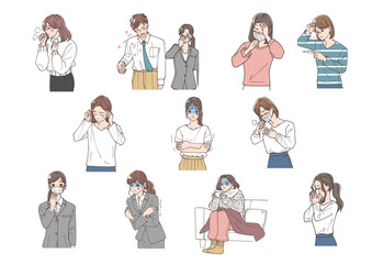 風邪やインフルエンザなどの感染症の症状セット