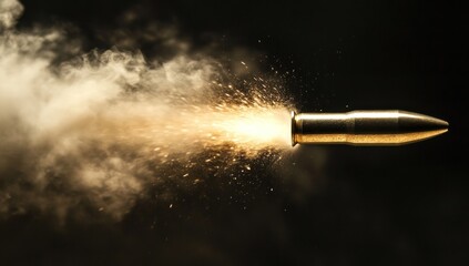 Fototapeta premium High-Speed Photography of Bullet in Flight: A Stunning Visual of Power and Motion