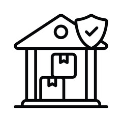 Inventory Insurance Vector outline icon. Eps10 file 