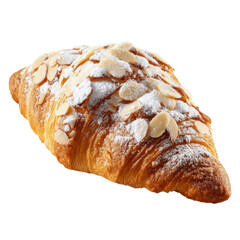 Almond Croissant Pastry, Delicious Baked Good with Flaky Layers and Toasted Almonds