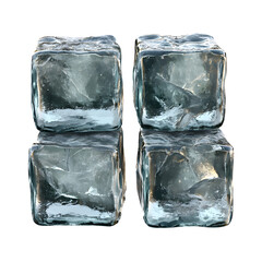 Obraz premium ice cubes png frozen water clear ice four ice cubes wet ice cubes square ice studio shot ice png isolated in transparent