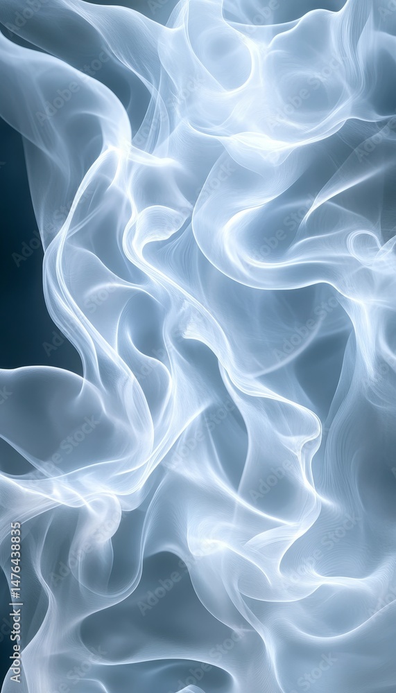 Canvas Prints abstract fluid background, delicate monochrome white tones, dynamic waves on soft gradient