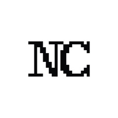 Obraz premium NC monogram logo design letter text name symbol monochrome logotype alphabet character simple logo