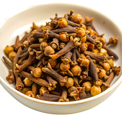 Obraz premium HighQuality Cloves Spice Image Dried Cloves in Bowl on transparent background