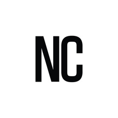 Fototapeta premium NC monogram logo design letter text name symbol monochrome logotype alphabet character simple logo