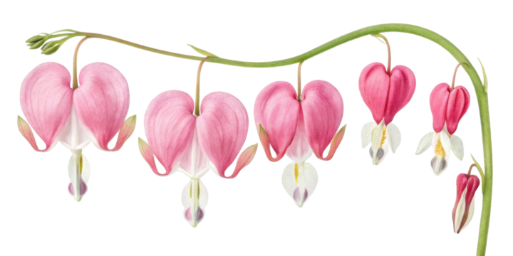 Beautiful arrangement of bleeding heart flowers showcases their delicate pink petals and unique heart shape, evoking sense of love and nature