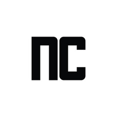 Fototapeta premium NC monogram logo design letter text name symbol monochrome logotype alphabet character simple logo