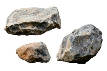isolated rock pile on white background.