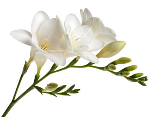 Freesia flower isolated on white background.