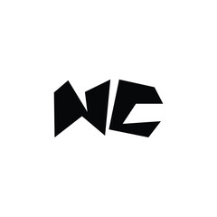NC monogram logo design letter text name symbol monochrome logotype alphabet character simple logo