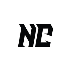 NC monogram logo design letter text name symbol monochrome logotype alphabet character simple logo