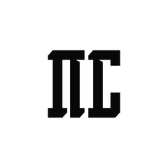 NC monogram logo design letter text name symbol monochrome logotype alphabet character simple logo
