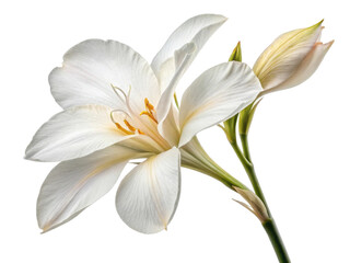 Fototapeta premium Beautiful canna flower blooms gracefully showcasing its delicate petals and vibrant colors. This stunning flower adds elegance to any garden