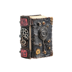 Steampunk Journal Vintage Mechanical Book with Gears and Cogs