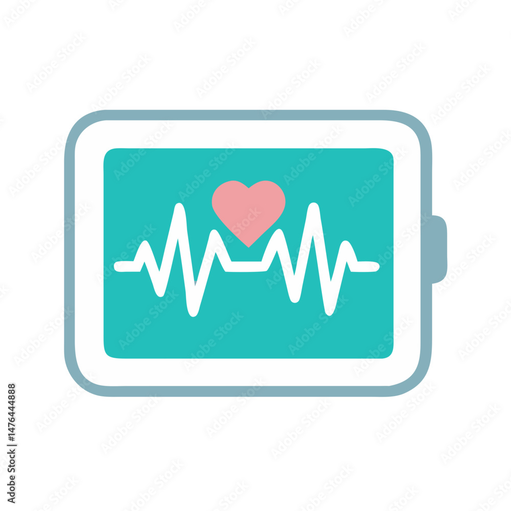 Poster heart rate monitoring device vector icon design
