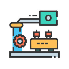 Obraz premium Efficient Machine Process Design Illustration