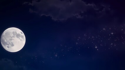 full moon and clouds