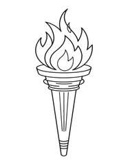 Christian Torch of Faith – Bold Line Art Coloring Page