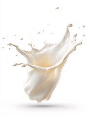 Splash of Creamy Milk in Mid-Air