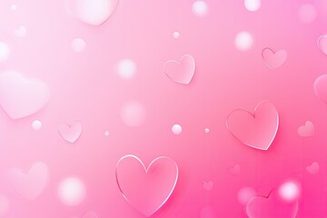 Elegant pink background featuring hearts and blurred lights for romantic concepts and celebrations