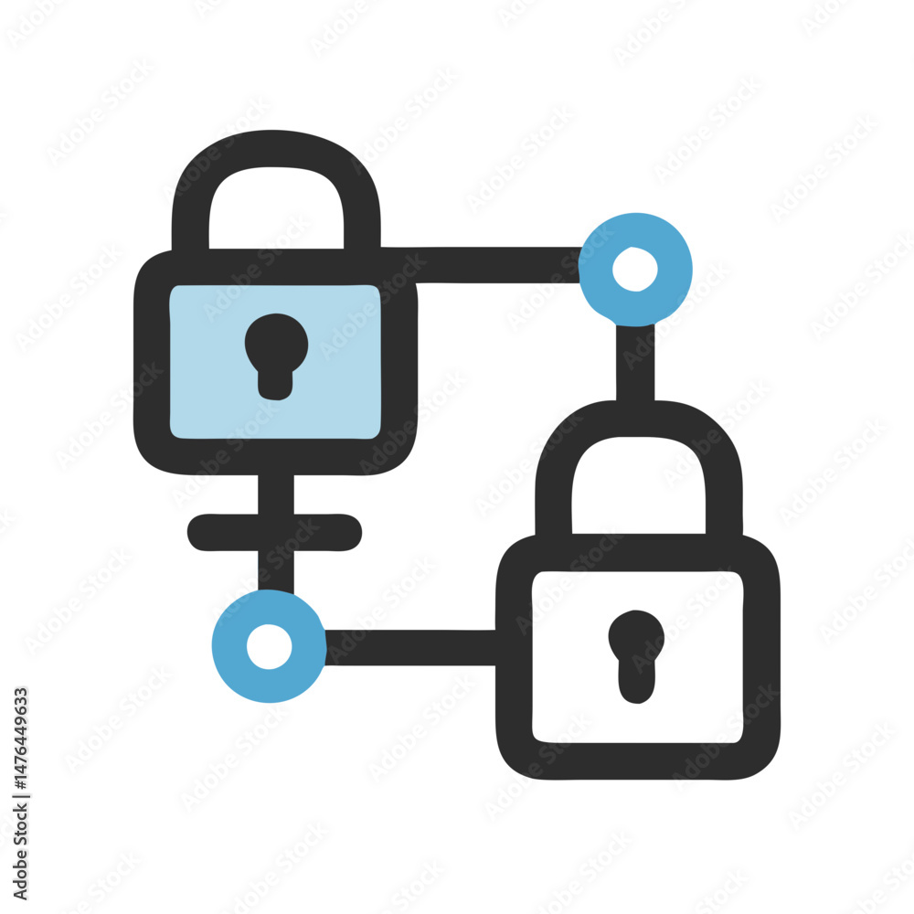 Poster secure connection icon for data protection