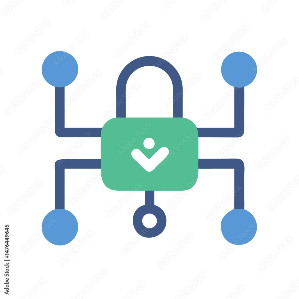 Poster secure connection icon for network safety