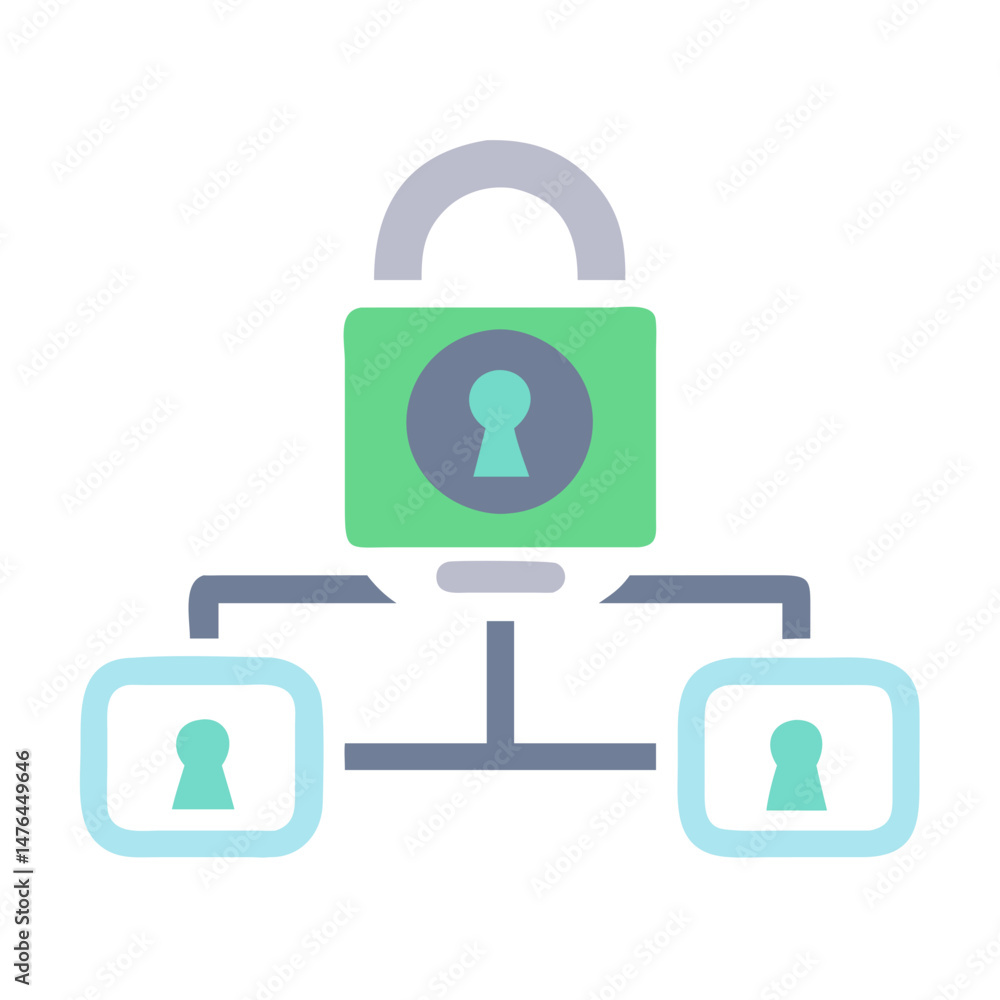 Poster secure connection icon for safe communication