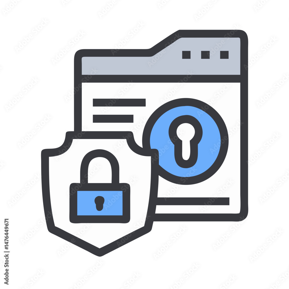 Poster secure data icon for enhanced privacy