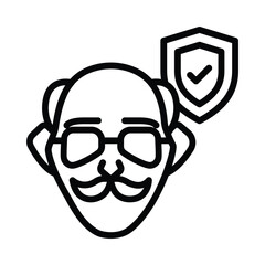 Pension Insurance Vector outline icon. Eps10 file 