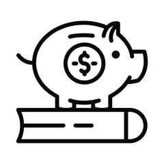 College Saving Vector outline icon. Eps10 file 
