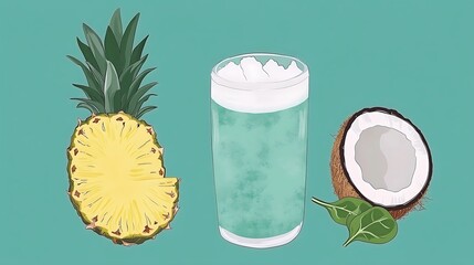 Tropical Pineapple Coconut Smoothie.